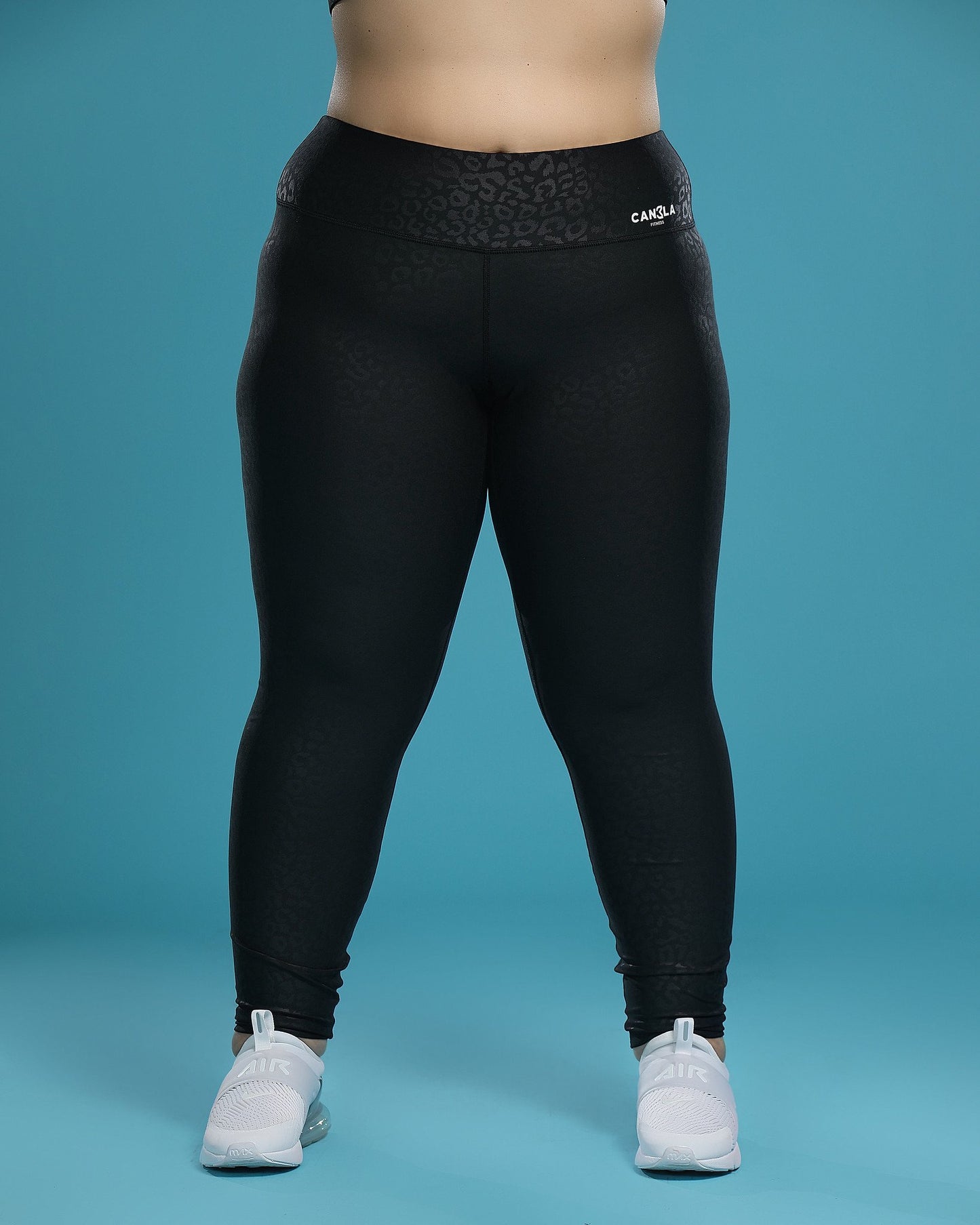 SHINY LEOPARD HIGH WAISTED LEGGING - BLACK - CanelaFitness