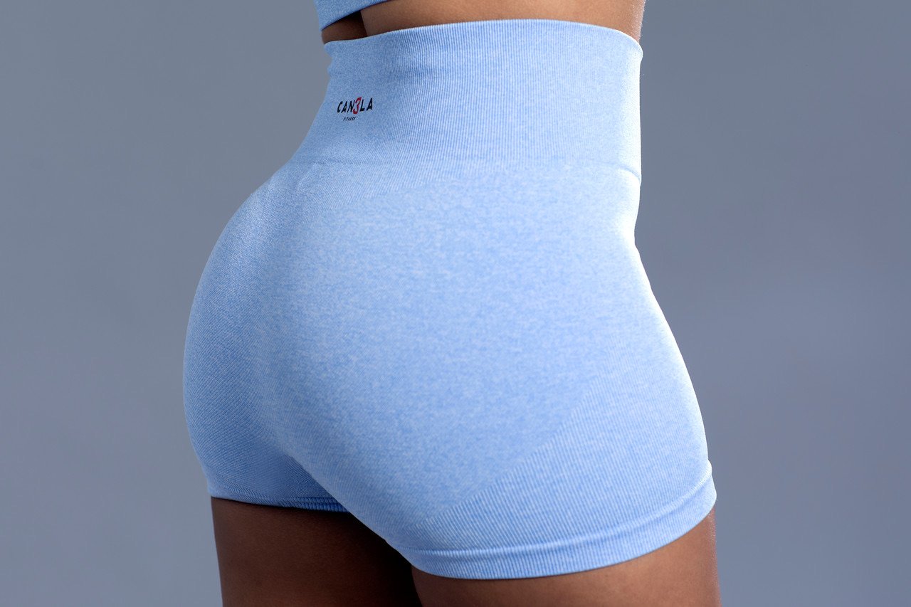 NO LIMITS SEAMLESS HIGH WAISTED SHORTS - DODGER BLUE - CanelaFitness