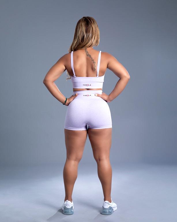 NO LIMITS SEAMLESS HIGH WAISTED SHORTS - LILAC - CanelaFitness