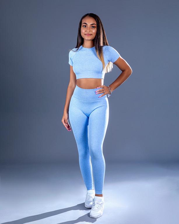 SEAMLESS CROP TOP - DODGER BLUE - CanelaFitness