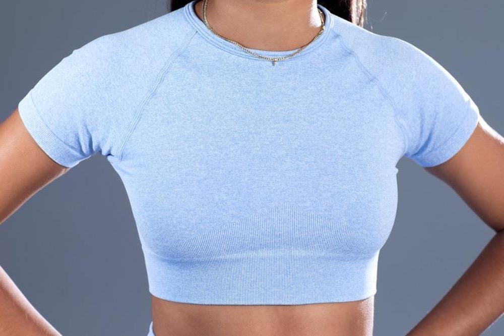 SEAMLESS CROP TOP - DODGER BLUE - CanelaFitness