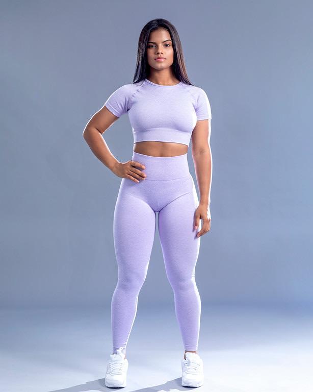 SEAMLESS CROP TOP - LILAC - CanelaFitness