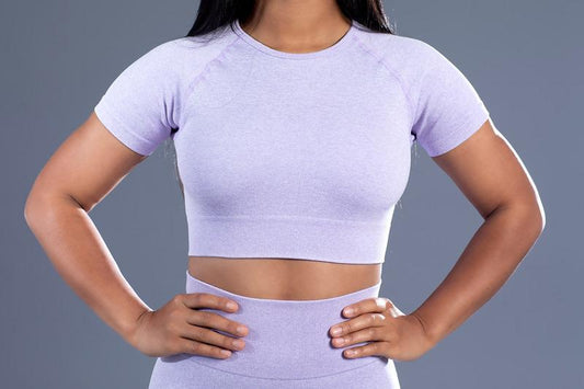 SEAMLESS CROP TOP - LILAC - CanelaFitness